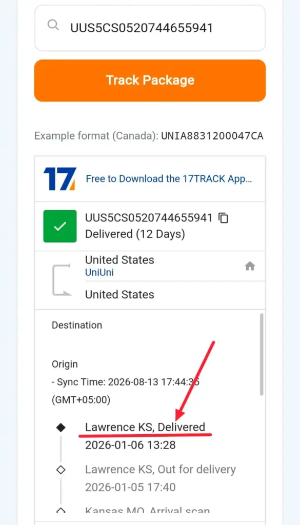 5 Uniuni shipment tracking delivered status