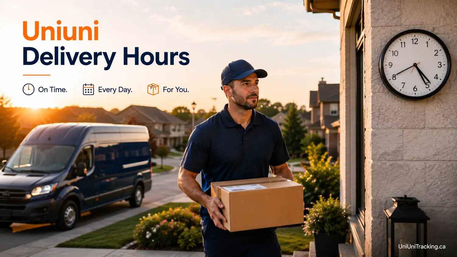 UniUni delivery driver delivering a package during regular delivery hours